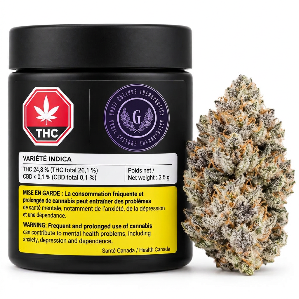 Frosty white trichome-covered cannabis bud