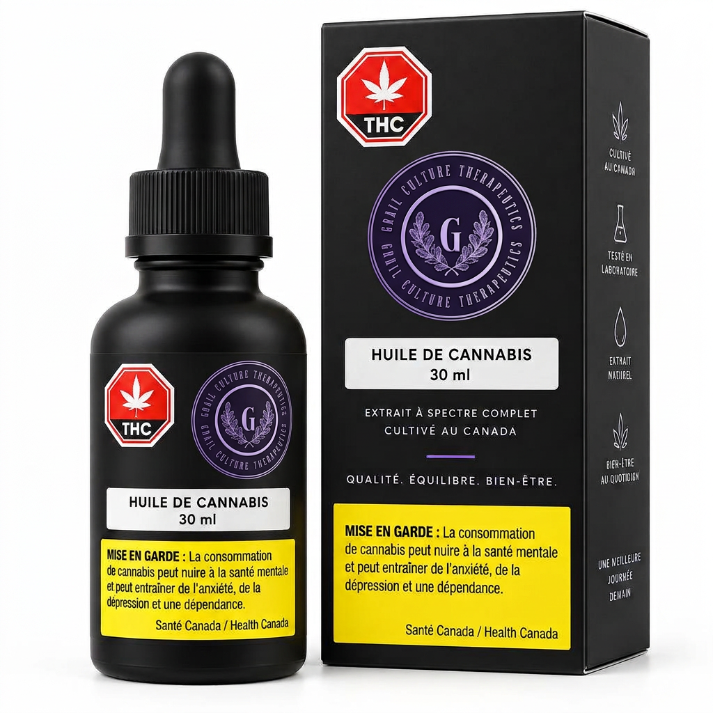 Amber glass dropper bottle of medical cannabis oil